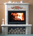 kominek z fasadą kaflową 12 kW