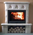 kominek z fasadą kaflową 12 kW