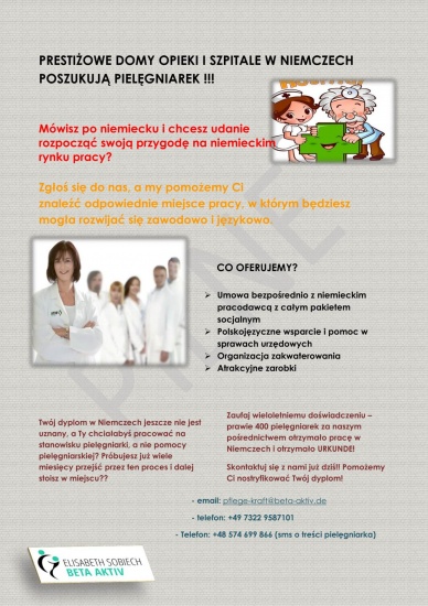 Pielęgniarka – praca w Niemczech